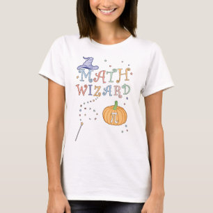 Schattigee Pompoen Pie Wiskunde Wizard Teacher Hal T-shirt