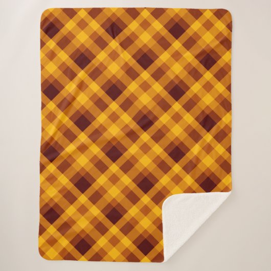 Schattigee pompoen Sinaasappel geruite grote sherp Sherpa Deken (Voorkant)