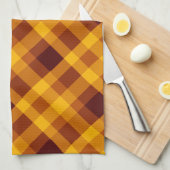 Schattigee pompoen Sinaasappel geruite keukenhandd Theedoek (Quarter Fold)