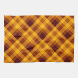 Schattigee pompoen Sinaasappel geruite keukenhandd Theedoek