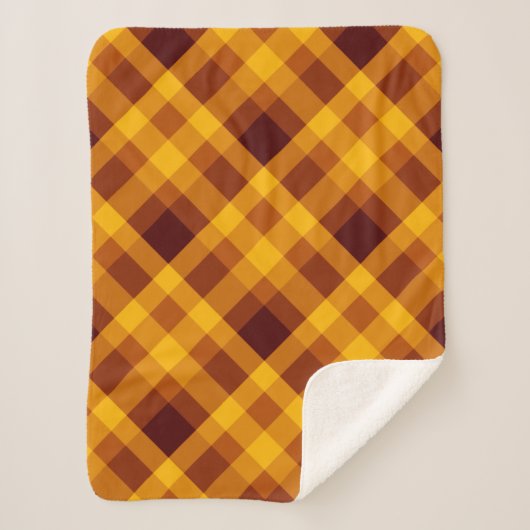 Schattigee pompoen Sinaasappel geruite kleine sher Sherpa Deken (Voorkant)