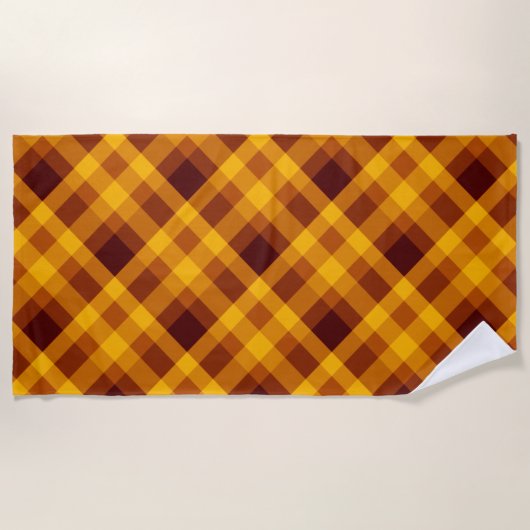 Schattigee pompoen Sinaasappel Plaid Strandlaken (Voorkant)