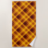 Schattigee pompoen Sinaasappel Plaid Strandlaken (Voorkant)