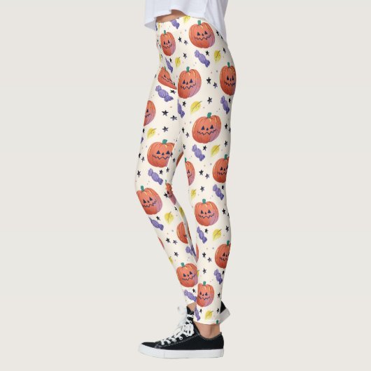 Schattigee pompoen Snoep Halloween Leggings (Links)