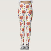 Schattigee pompoen Snoep Halloween Leggings (Voorkant)