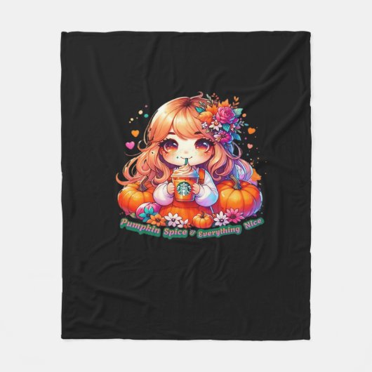 Schattigee pompoen specerij & alles leuke Stickers Fleece Deken (Voorkant)