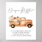 Schattigee Pompoen Vrachtwagen Luier Raffle Baby s Poster (Voorkant)