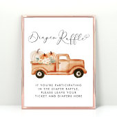 Schattigee Pompoen Vrachtwagen Luier Raffle Baby s Poster