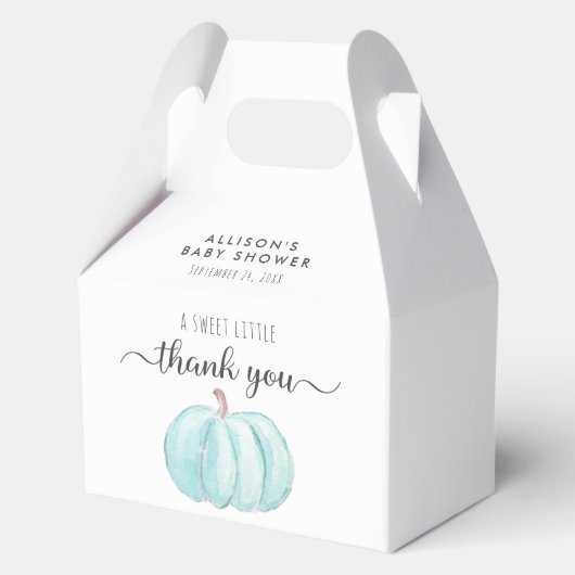 Schattigee pompoen Waterverf baby jongen douche da Bedankdoosjes (Voorkant)