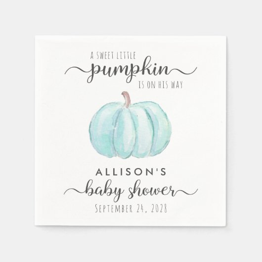 Schattigee pompoen Waterverf Baby Jongensdouche Servet (Voorkant)