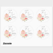 Schattigee pompoen Waterverf baby meisje douche da Ronde Sticker (Vel)