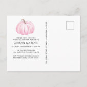Schattigee pompoen Waterverf baby meisje douche Uitnodiging Briefkaart (Achterkant)