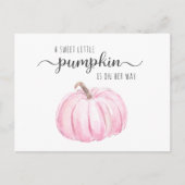 Schattigee pompoen Waterverf baby meisje douche Uitnodiging Briefkaart (Voorkant)