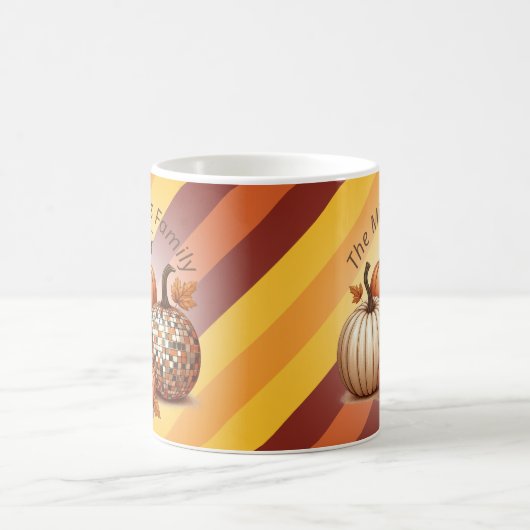 Schattigee Pompoen Waterverf gepersonaliseerd patr Koffiemok (Center)