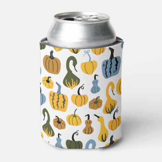 Schattigee pompoenen Cartoon Hand getrokken Blikjeskoeler (Blikje Voorkant)