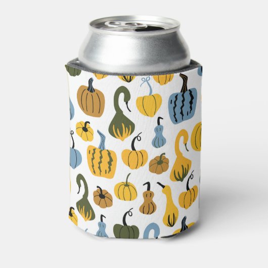 Schattigee pompoenen Cartoon Hand getrokken Blikjeskoeler (Blikje Achterkant)