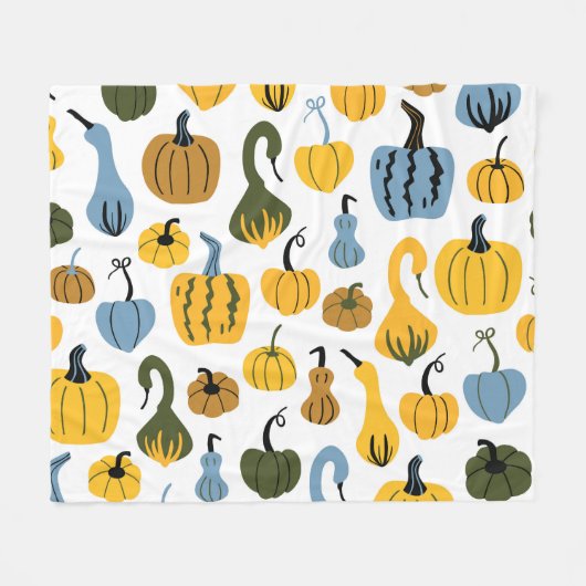 Schattigee pompoenen Cartoon Hand getrokken Fleece Deken (Voorkant (Horizontaal))