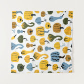 Schattigee pompoenen Cartoon Hand getrokken Wandkleed (Voorkant (horizontaal))