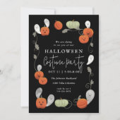 Schattigee Pompoenen en Geesten Halloween Party Kaart (Voorkant)