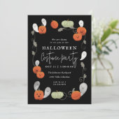 Schattigee Pompoenen en Geesten Halloween Party Kaart (Staand voorkant)