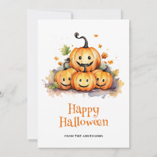 Schattigee pompoenen geesten blij Halloween Kaart