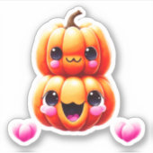 Schattigee pompoenen | Halloween Sticker (Voorkant)