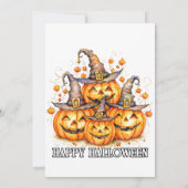 Schattigee pompoenen Happy Halloween Feestuitnodig Kaart (Achterkant)