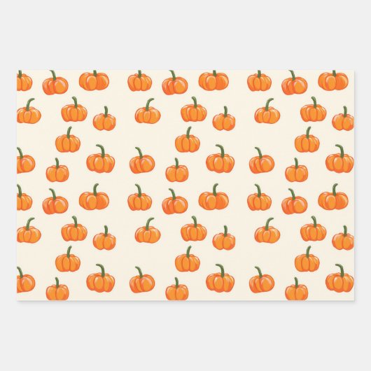 Schattigee pompoenen Herfst Oogst Inpakpapier Vel (Voorkant 3)