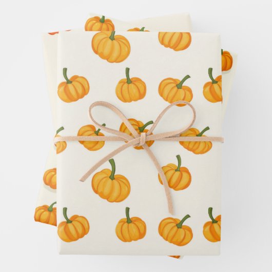 Schattigee pompoenen Herfst Oogst Inpakpapier Vel (In situ)