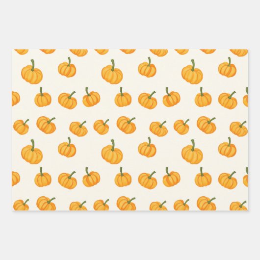 Schattigee pompoenen Herfst Oogst Inpakpapier Vel (Voorkant)