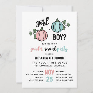 Schattigee Pompoenen Meisje of Jongen Geslacht Ont Kaart