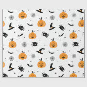 Schattigee pompoenen, spinnen en vleermuizen Hallo Cadeaupapier (Vlak)