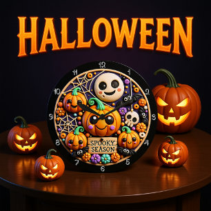 Schattigee pompoenen Spooky Season Decor Grote Klok