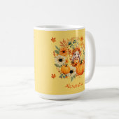 Schattigee pompoenfee in herfstkrans koffiemok (Voorkant rechts)