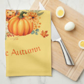 Schattigee pompoenfee in herfstkrans theedoek (Quarter Fold)