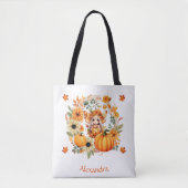 Schattigee pompoenfee in herfstkrans tote bag (Voorkant)