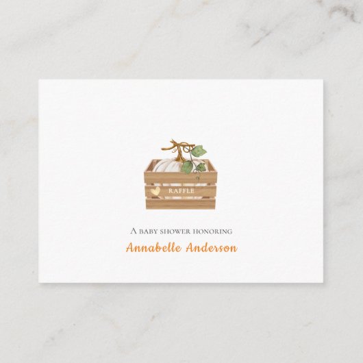 Schattigee pompoenneutraal luierraffel informatiekaartje (Achterkant)