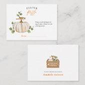 Schattigee pompoenneutraal luierraffel informatiekaartje (Voorkant / Achterkant)