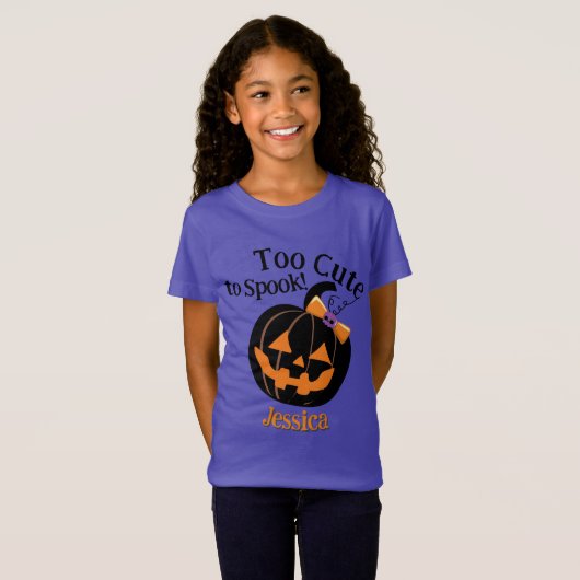 Schattigee pompoenprinses Halloween T-shirt (Voorkant volledig)