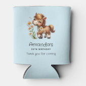 Schattigee Pony aan het eten Daisies Party Blikjeskoeler (Voorkant)