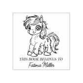 Schattigee Pony-boekplaat Rubberstempel (Afrduk)