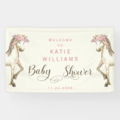 Schattigee Pony Cream Baby shower Welkomstbord Ban Spandoek (Horizontaal)