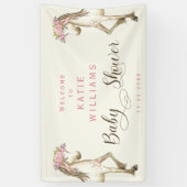 Schattigee Pony Cream Baby shower Welkomstbord Ban Spandoek (Verticaal)