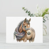 Schattigee Pony Dragen Sjaal Blank Wenskaart Kaart (Staand voorkant)