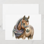 Schattigee Pony Dragen Sjaal Blank Wenskaart Kaart (Voorkant / Achterkant)