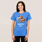 Schattigee Pony Eating Daisies Boerderij Business Tri-Blend Shirt (Voorkant volledig)
