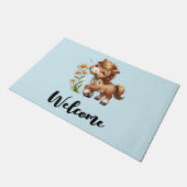 Schattigee Pony Eating Daisies Welkom Deurmat (Schuin)