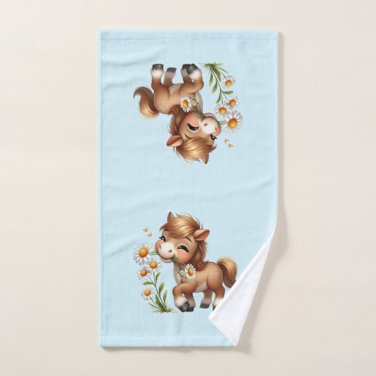 Schattigee Pony eet madeliefjes Bad Handdoek (Handdoek)