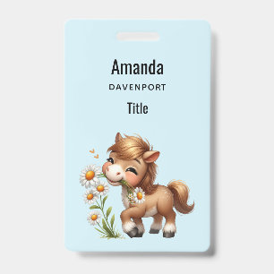 Schattigee Pony eet madeliefjes Badge