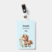 Schattigee Pony eet madeliefjes Badge (Front with Clip)